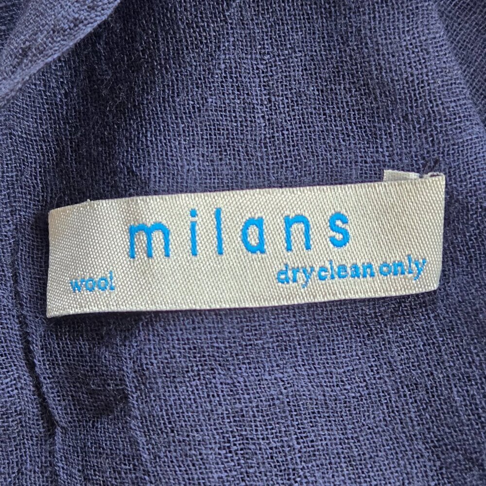 NEW Milans 100%  Lightweight Wool Scarf Navy Blue - Picture 2 of 5